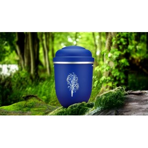 Biodegradable Cremation Ashes Funeral Urn / Casket - CELESTIAL BLUE with WILLOW TREE